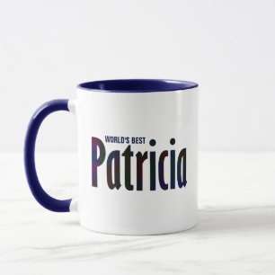 Mug Personnalisé Deep Red, Blue Plaid "Patricia" Nom
