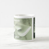 Mug Personnalisé deux coeurs vert argent avec les noms (Centre)