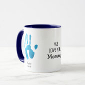 Mug Personnalisé Deux empreintes Nous vous aimons, mam (Devant gauche)
