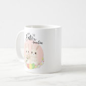Mug personnalisé Deux Lapins de Pâques (Devant gauche)