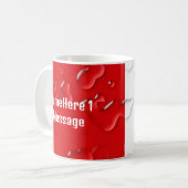 Mug Personnalisé Deux Nom Fun Rouge Blanc gouttes d'ea (Devant gauche)