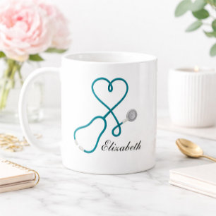 Mug Personnalisé d'Infirmière au Stéthoscope en Fo
