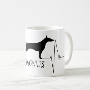 Mug Personnalisé Doberman Love My Chig Heart Beat