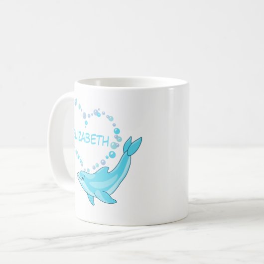 Mug Personnalisé Dolphin Heart (Devant gauche)