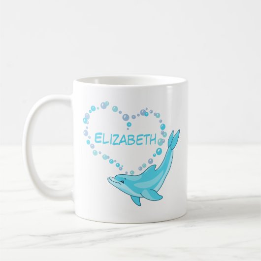 Mug Personnalisé Dolphin Heart (Gauche)