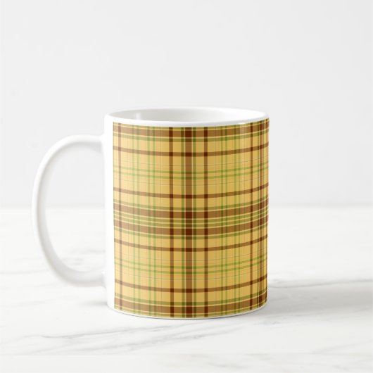 Mug Personnalisé Élégant Plaid Motif Jaune (Gauche)