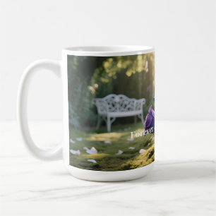 Mug Personnalisé Elégant Rose bleu texte personnalisé