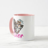 Mug personnalisé en forme de coeur avec nom (Devant gauche)