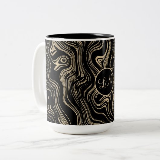 Mug personnalisé en or marbré (Devant gauche)