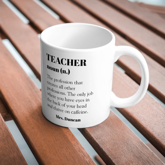 Mug Personnalisé Enseignant Définition Mot Noun Année