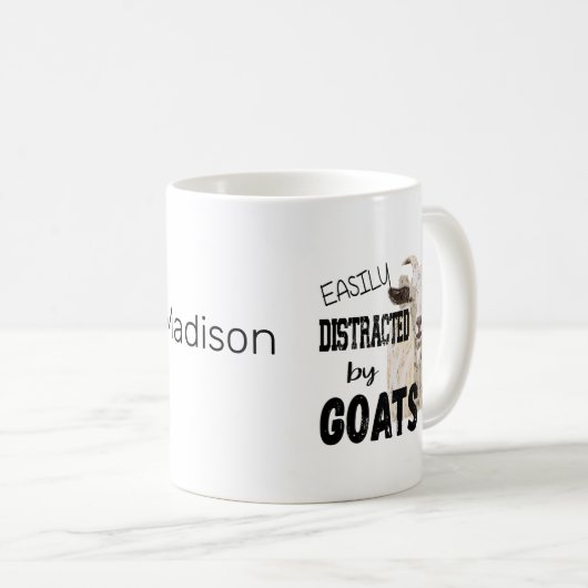 Mug Personnalisé Facilement Distrait Par Les Chèvres (Devant droit)