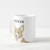 Mug Personnalisé Fête et Corgi Blanc (Devant gauche)