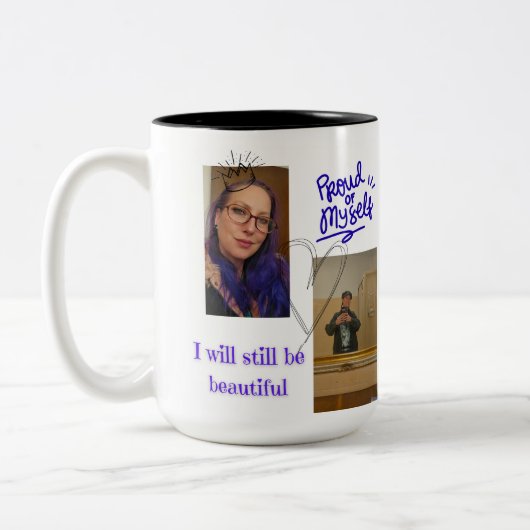 Mug personnalisé "Fière de moi-même" - photo perso (Gauche)