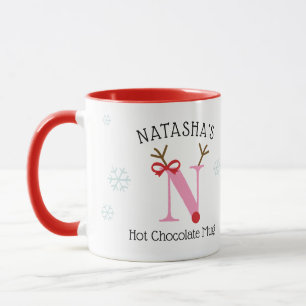 Mug Personnalisé Filles Renne et Chocolat Chaud