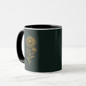 Mug Personnalisé Fleur de Naissance Or - Aster de (Devant gauche)