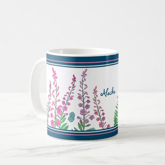 Mug Personnalisé Fleur sauvage de l'Alaska (Devant gauche)