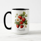 Mug personnalisé fraise, Fête des mères, Anniversa (Gauche)