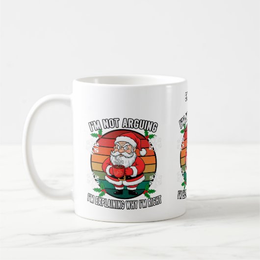 Mug Personnalisé Funky Grumpy Père Noël Noël (Gauche)