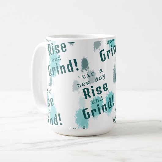 Mug Personnalisé Funny Abstrait Gris Bleu Gris Vert Sp (Devant gauche)