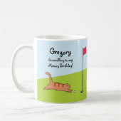 Mug Personnalisé Funny Birthday Cartoon Chat Plaisante (Gauche)