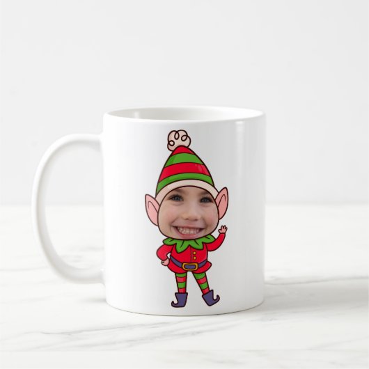 Mug Personnalisé Funny Elf Visage photo - Cadeau de No (Gauche)