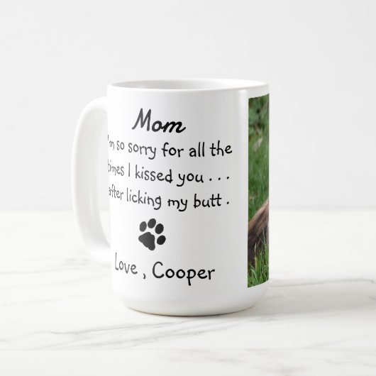 Mug Personnalisé Funny Photo Chien Maman (Devant gauche)