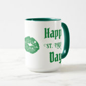 Mug Personnalisé Funny St Patrick's Day Lips vert (Devant droit)