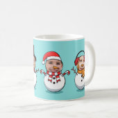 Mug Personnalisé Funny Visage Photo Snowmen Noël (Devant droit)