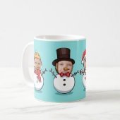 Mug Personnalisé Funny Visage Photo Snowmen Noël (Devant gauche)
