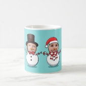 Mug Personnalisé Funny Visage Photo Snowmen Noël (Centre)