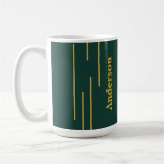 Mug personnalisé géométrique en or vert émeraude
