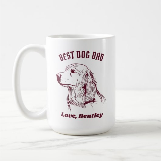Mug Personnalisé Golden Retriever Chien Maman Nom pers (Gauche)