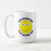 Mug Personnalisé Happy Face JAUNE, YELLOW, Yeux Bleus (Gauche)