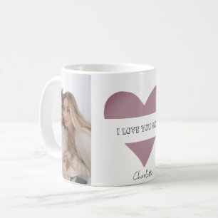 Mug personnalisé 'I Love You Mom' avec coeur