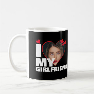Mug Personnalisé J'aime ma petite amie Photo du coeur