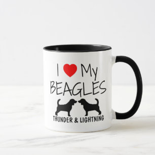 Mug Personnalisé J'aime mes Beagles