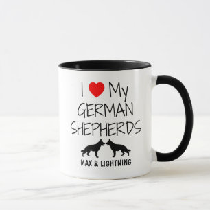 Mug Personnalisé J'Aime Mes Deux Bergers Allemands