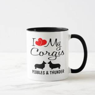 Mug Personnalisé J'Aime Mes Deux Corgis
