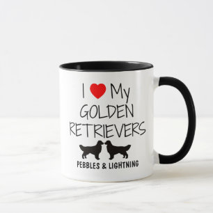 Mug Personnalisé J'Aime Mes Deux Récupérateurs D'Or