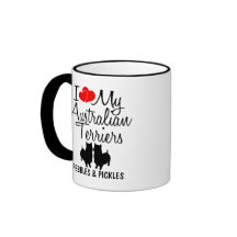 Personnalisé J'Aime Mes Deux Terriers Australiens