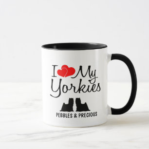 Mug Personnalisé J'Aime Mes Deux Yorkies