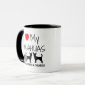 Mug Personnalisé J'Aime Mes Trois Chihuahuas (Devant gauche)
