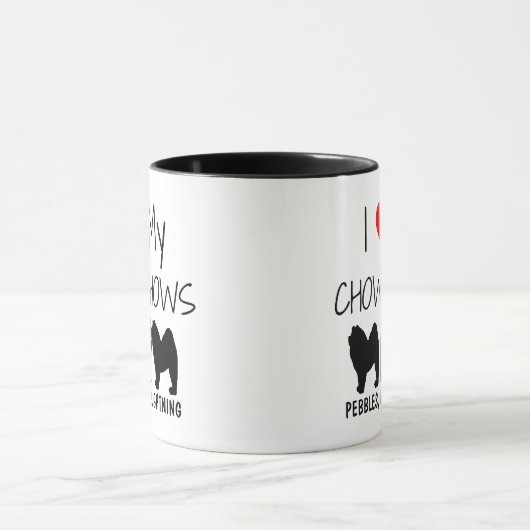 Mug Personnalisé J'Aime Mes Trois Chow Chows (Centre)