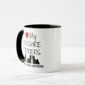 Mug Personnalisé J'Aime Mes Trois Yorkshire Terriers (Devant gauche)