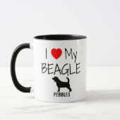 Mug Personnalisé J'aime mon Beagle (Gauche)
