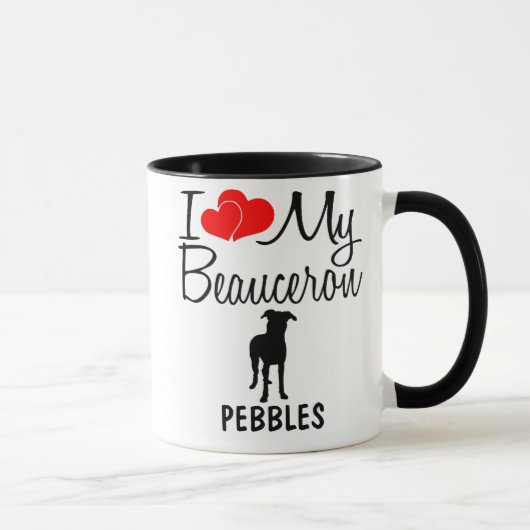 Mug Personnalisé J'Aime Mon Beauceron (Droite)