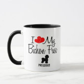 Mug Personnalisé J'Aime Mon Bichon Frise (Gauche)