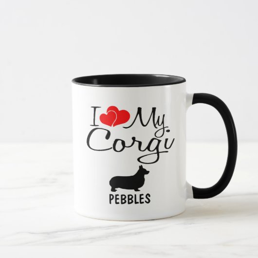 Mug Personnalisé J'Aime Mon Corgi (Droite)