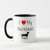 Mug Personnalisé J'Aime Mon Dachshund (Gauche)