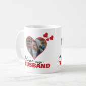 Mug Personnalisé J'Aime Mon Mari Coeur Photo (Devant gauche)